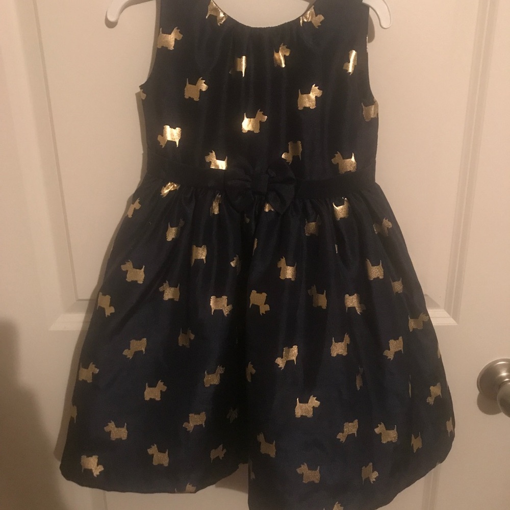 New Gymboree Navy Gold Scottie Dog Dress